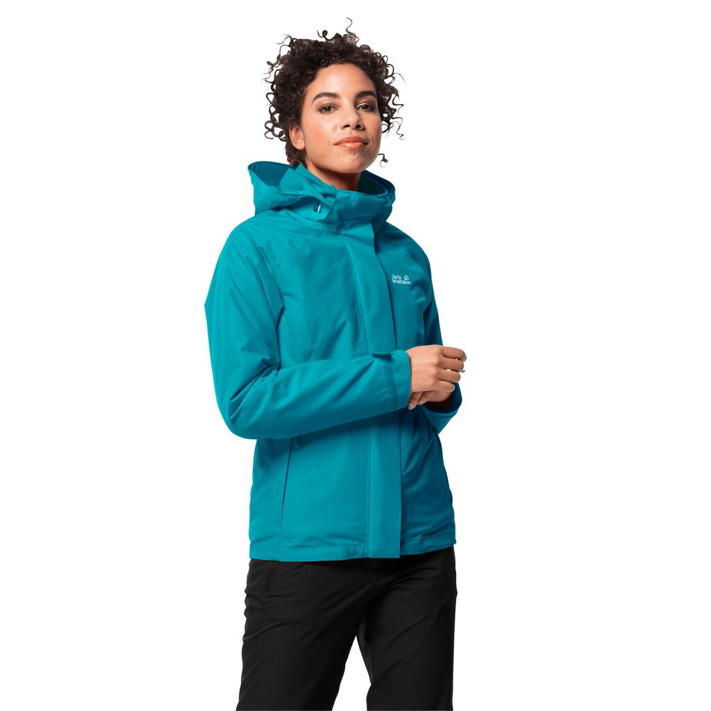 Jack Wolfskin ICELAND VOYAGE Női 3 In 1 Kabát Sötét Kék - GMUZCB-870